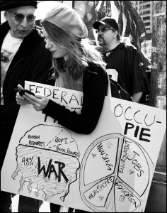 "Occu-Pie" sign at 2011 Occupy Wall Street demonstration, NYC