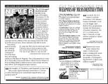 image of NWTRCC's "Never Again" flyer