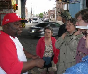 Sharing our stories is one waywe can start to create change. Galen Tyler of the Poor People's Economic Human Rights Campaign shared his stories with resisters in Philadelphia on May 14, 2016. Photo by Bill Glassmire.
