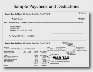 check shows war tax withholding