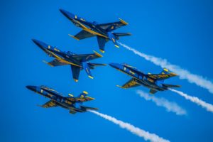 Blue angel jets flying