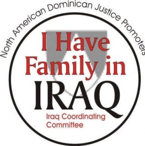 Button that states, "I have family in Iraq."