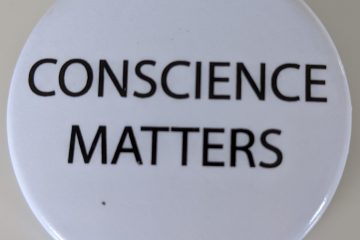 Pin that states: Conscience Matters