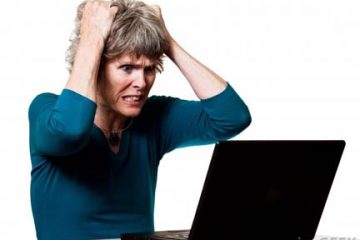 frustrated at computer
