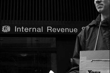 leaflet outside IRS