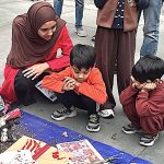 children learning about war