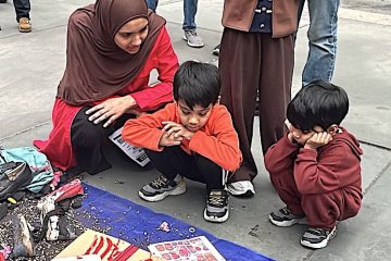 children learning about war