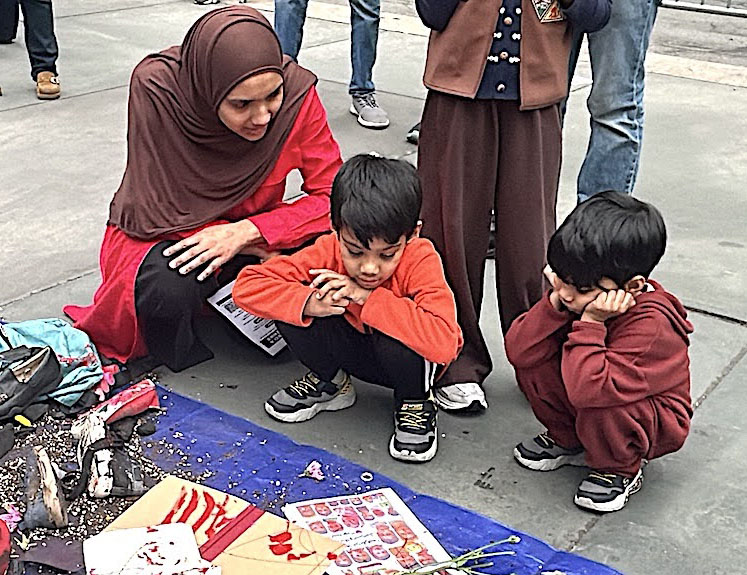 children learning about war
